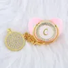 Sucettes Lettre Nom Initial Bébé Sucette Et Clip BlingBling Rose Strass Sucette Sucette Chupeta Sucette Douche CadeauSucettes