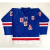 Nikivip Custom 1960 Chris Kreider #20 Team USA Hockey Jersey Miracle On Ice Stitched Blue Size S-4XL Alla namn och nummer av högsta kvalitet