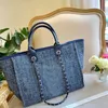 Designer Bags Deauville Denim Bags Chain Tote Sandbeach Wool Felt Canvas Shopping Bag Leather Chains Handbag Brand Luxurys Womens