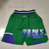 Basketball Shorts Antetokounmpo Team JUST DON Mitchell and Ness With 4 Pocket Zipper Sweatpants Mesh Stitched Retro Short Sport Pants S-2XL