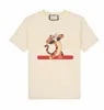Camisetas de verano para hombres con letras estampadas de animales impresas Tops transpirables Tees Designer Casual Watshirt Fashion G Streetwear Tamaño asiático S-4XL