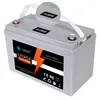 A bateria LifePO4 12v100ah possui tela BMS embutida, usada para carrinho de golfe, empilhadeira, inversor, campista, acampamento ao ar livre e eletrodomésticos