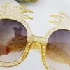 Solglasögon Ananasram Glänsande färgade strass för kvinnor märkesglasögon Designer Fashion Female Shades Party FML2193217