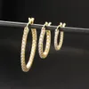 989E Big Round Zircon Hoop Ooy Earrings for Women 3 Gold plaquée bijoux CZ Nickel 3177585
