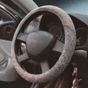 Antislip Car Steering Wheel Cover Breathable Flax Suitable For Steering Wheel 3738 Cm 145 "15" Braided On Hand Bar Protector J220808