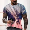 夏のメンズTシャツ3Dプリントコミックランドスケープストリートウェアカジュアルトレンド特大のファッショントレンドトップハラジュクTシャツ220607