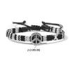 Bracelets de charme noir et blanc bohême tissage corde tressée bracelet paix balise pour femmes hommes à la main chevillecharm