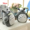 20pcs 30 cm weiches Totoro Plüschspielzeug Stehend Kawaii Japan Anime Cartoon Figur graue Katzenpuppe mit grünem Blatt Regenschirm Kinder anwesend