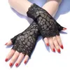 Five Fingers Gloves Fashion Sexy Women Thin Mesh Lace Sunscreen Driving Party Club Prom Dancing Cosplay Dress Half Finger Mittens G108Five