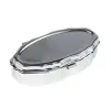 200 st spetspiller Box Silver Tom Rhombus Metal Pill container Oval Storage Boxes 2 Fack Dh9338