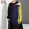 한국 스타일 여자 가을 겨울 블랙 캐주얼 풀오버 스웨트 셔츠 프린지 레이디스 캐주얼 독특한 스웨트 셔츠 3961 201208