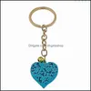 Keychains Fashion Accessories Hollow Heart Charm Pendant Keychain Purse Bag Car Key Chain Keyring Ornaments Accessor Dhvc4