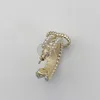 Gestüt Ohrringe kubische Zirkonia Diamant weiße Perlen Hoop Mode 18k Gold plattiert für Frauen Mädchen Doppelschichten Elegante Perlenkette HO4712767