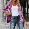 Women's Jackets Autumn Casual Loose Lapel Long-sleeved Coats Sequin Charming Party Cardigan Office Solid Jacket Women Spring 2022