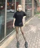 22SS Kadın Tasarımcıları Tişörtler Tee Paris Yıkılmış Boya Graffiti Mektubu Pamuk Kısa Kol Mürettebatı Boyun Sokak Giyim XS-L Black XS-L