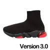 Designer sock shoes men women Graffiti White Black Red Beige Pink Clear Sole Lace-up Neon Yellow socks speed runner trainers flat platform sneakers casual 36-45