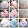 Silk Cloth Women Umbrella Japanese Cherry Blossoms Ancient Dance Decorative Chinese Style Oil Paper 220426