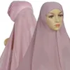 モノクロパールシフォンイスラム教徒のレディーススーツスカーフ180-70cmハットスカーフ