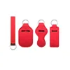 Candy Color Neoprene Lipstick Holder Keychain Pendant Outdoor Travel Portable Chapstick Cover Key Chain Lipstick Sleeve Keyring