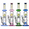 16,5 pouces d'épaisseur Bangs en verre narguilés Conduites d'eau Triple Matrix Percolator Bong Diffuseur Perc Dab Rig Capteur de glace Bubbler Pipe Oil Rigs avec capteur de cendres