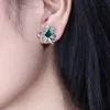 Stud Zhanhao Styles Fashion Jewelry 4.0CT/2PCS Lab Grown Emerald Rhodium Plated S925 Silver Green Gemstone EarringsStudStudStudStudStud Kirs