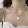 Colliers pendants Collier de papillon cristallin pour femmes Imitation Perle Choker Vintage Bohême Chaîne Party Bijoux Entendant SIDN22