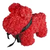 30/38cm konstgjord ros hund blomma söt ros tvål skum valp leksak i låda födelsedagsfest bröllop dekor gåvor för barn flickvän 220406