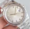 الساعات KT Men's 116334 41mm Diamond Dial Asia التقويم الميكانيكي الفضي الفولاذ المقاوم للصدأ سوار الفولاذ الفاخر