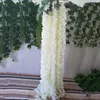 1,45 m/4,75 ft künstliche Blumen Rebe Verschlüsselung Wisteria Flores String Hortensie Rattan für Zuhause Hochzeit Garten Dekoration 20 Stück