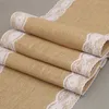 Burlap Lace Table Runner Vintage Table Cover Rustic Wholesale Jute Hessian for Decor