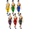 2022 Summer Women Designer Jumpsuits Sexig mager varumärke ärmlösa overaller Casual Cotton Patchwork Pullover Bekväma klubbkläder K207