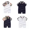 Kinderen Designer kleding meisjes jongens korte mouw plaid romper 100 katoenen baby kleding baby baby babyjongen kleren1306455