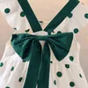 1 2 3 4 5 6 anni Neonate Dress Fashion Polka Dots Bow Summer Little Fairy Princess Dress Birthday Party Gift Abbigliamento per bambini G220518