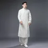 Crosstalk Abito da palcoscenico Abbigliamento cinese Tang per uomo Nero bianco Cinese tradizionale vintage Costume maschile Abbigliamento etnico Cheongsam