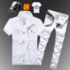 Men's Tracksuits Mens Boys Casual Denim Vest Sleeveless Waistcoat Summer Jeans Pants Trousers Slim Fit Two Piece Set SummerMen's