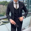 Ternos masculinos Blazers Casamento noivo Classic Stripe Slim Suit 2022 British Masculino Profissional Social Social Formal Três peças setm