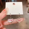 Dangle & Chandelier Sweet Cute Pink Love Heart Earrings 2022 New Simple Beautiful Jewlery Wholesale