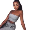 Summer Women Sexy Solid Halter Spaghetti Pasek Crop Top Rękawem Camisole Moda Tank S Cami Tube Basic Plain Bodycon 220316