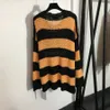 Women's Knits & Tees Designer women oversized hollow out sweaters knits designer tops with striped girls milan runway crop top shirt high end custom long LBNY