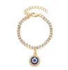 Blue Evil Eye Bracelets For Women Hand Heart Starfish Charm Crystal Tennis Chain Bange Female Fashion Party Jewelry Gift