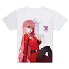 Herr t-skjortor h￶g-q unisex anime cos ￤lskling i Franxx hiro noll tv￥ ichigo casual bomull t-shirt tee skjorta