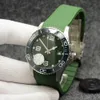 Verovering heren 41 mm horloges automatische mechanische beweging rubberen band concas keramische ring met hydroconquest hardlex glazen markeringen groen