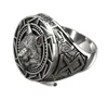 Viking Warrior Wolf Kopf Ringe für Männer Punk Schmuck Retro Wolf Totem Männlich Silber Farbe Ring Hip Hop Finger Bands GC894