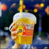 1000ml 34ozの夏の冷たい飲み飲料飲料のカップフルーツジュースミルクティーカップの取扱い使い捨て可能なプラスチック容器ドロップデリバリー2021