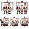 Resina rápida Decorações de natal de natal Família de Natal Red Plaid Paping Claus Pingente DIY Nome Photo Photion Tree Ornaments Gifts C0809X5