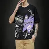 T-shirt da uomo Fashion Graffiti T-shirt a maniche corte con vernice a mano O-Collo T-shirt casual estiva Stampa divertente Hip Hop Top T-shirt M-5XL