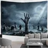 Horror Castle Carpet Wall Hanging Hand Of Hell Psychedelic Witchcraft Abstract Hippie Polyester Background Cloth Decor J220804