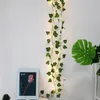 Dekoratif Çiçek Çelenkleri Yapay bitki LED String Hafif Vine Asma Did Düğün Ev Yeşil Bahçe Yaprak Dekor Işıkları LA