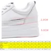 Fujin 7cm mikrofiber läder kvinnor casual skor vit plattform kil dold häl chunky sneakers skateboard 220812