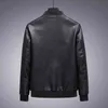 8xl män casual motorcykeljacka män mode ny cyklist läderjacka manlig broderi bomberjacka vinterfleece pu overcoat l220801